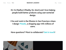 Tablet Screenshot of madhavijagdish.com